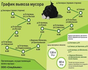 График вывоза мусора в с.п.Островецкое