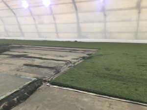 Футбольное покрытие меняют на закрытом поле СШ «Авангард»