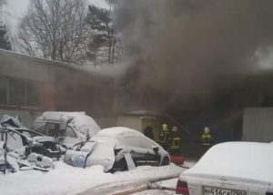 Пожар произошел сегодня на Северном шоссе