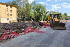 На улице Чугунова в Раменском идут работы по строительству тепловой сети