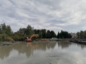 В Кузяево начали очистку противопожарного пруда