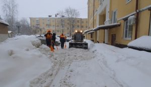 Службы устраняют последствия снегопада в Раменском