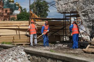 Благоустройство площади Победы в Раменском выполнено почти на 40%