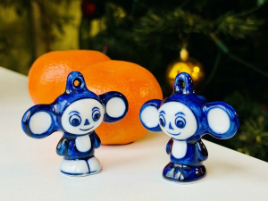 Чебурашка в Гжельском стиле